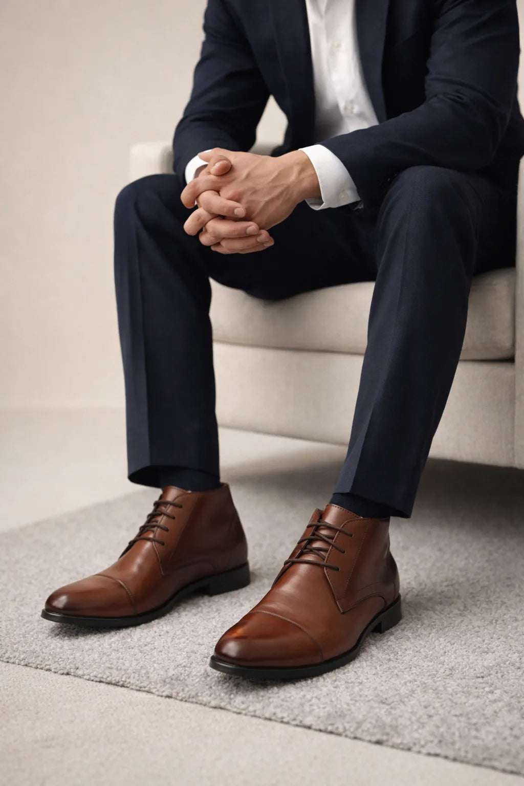 Sapato Bota Social Verona em Couro Premium com Forro de Couro