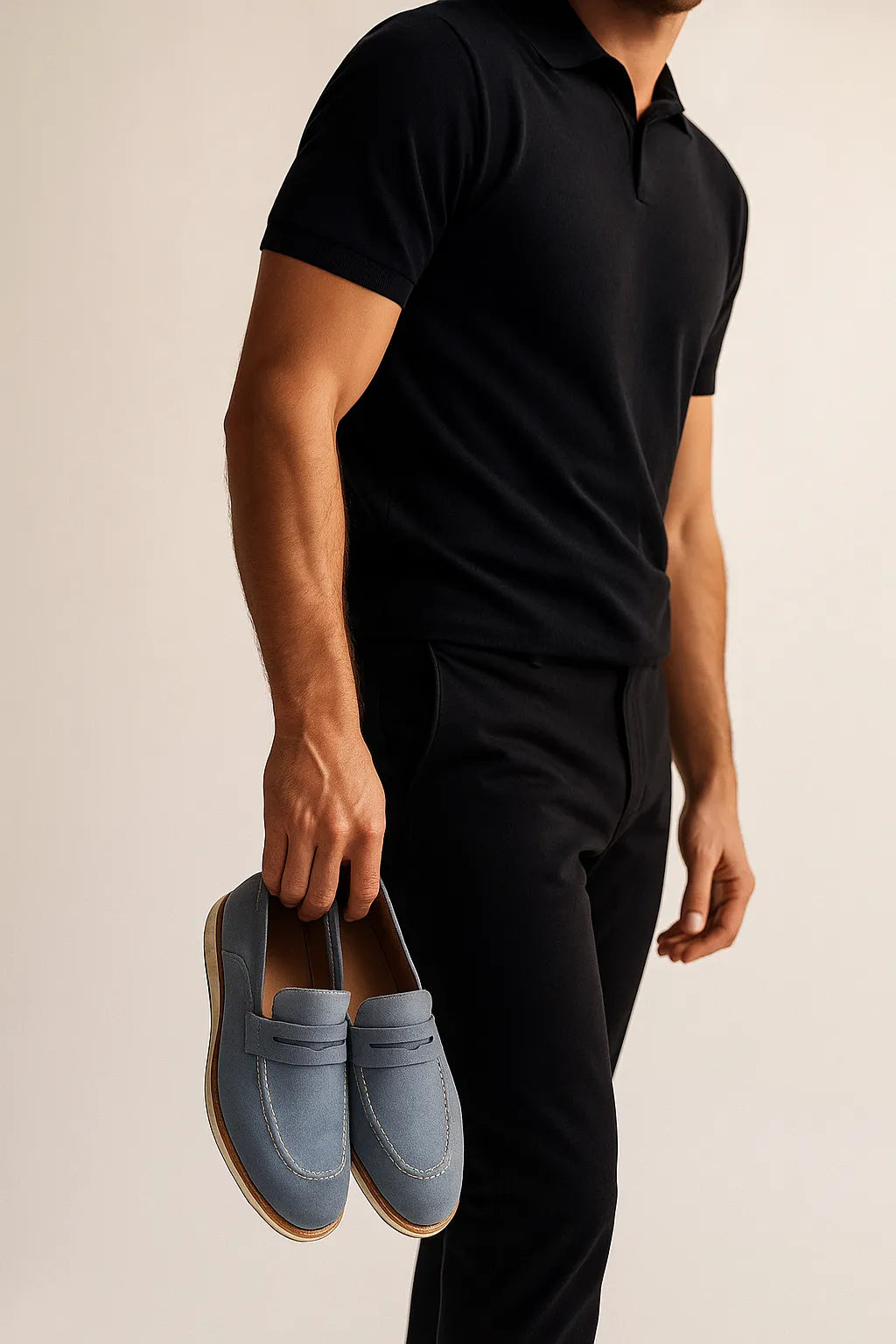 Sapato Casual Loafer Veneto em Camurça