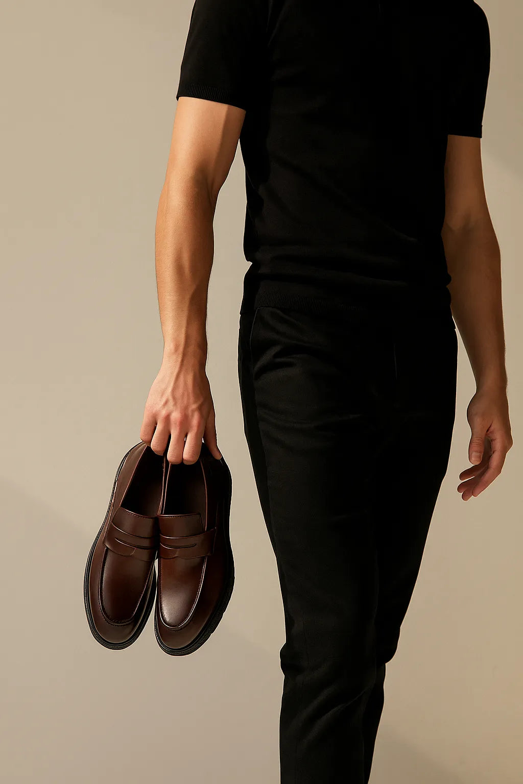 Sapato Casual Loafer Veneto em Couro Maquiato