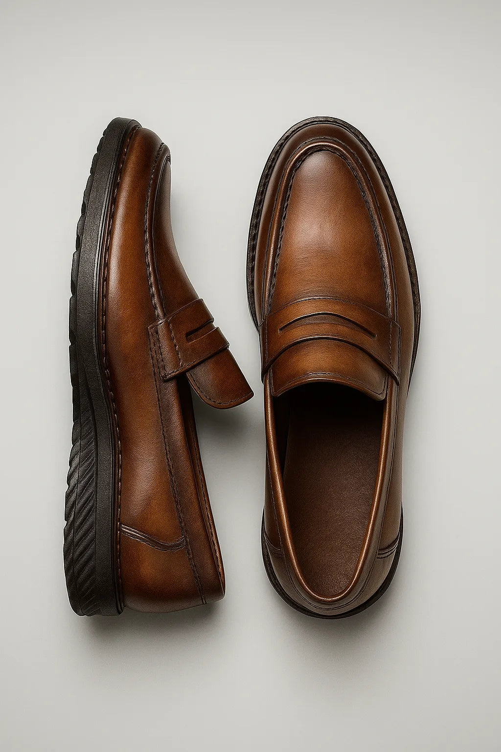 Sapato Casual Loafer Veneto em Couro Maquiato
