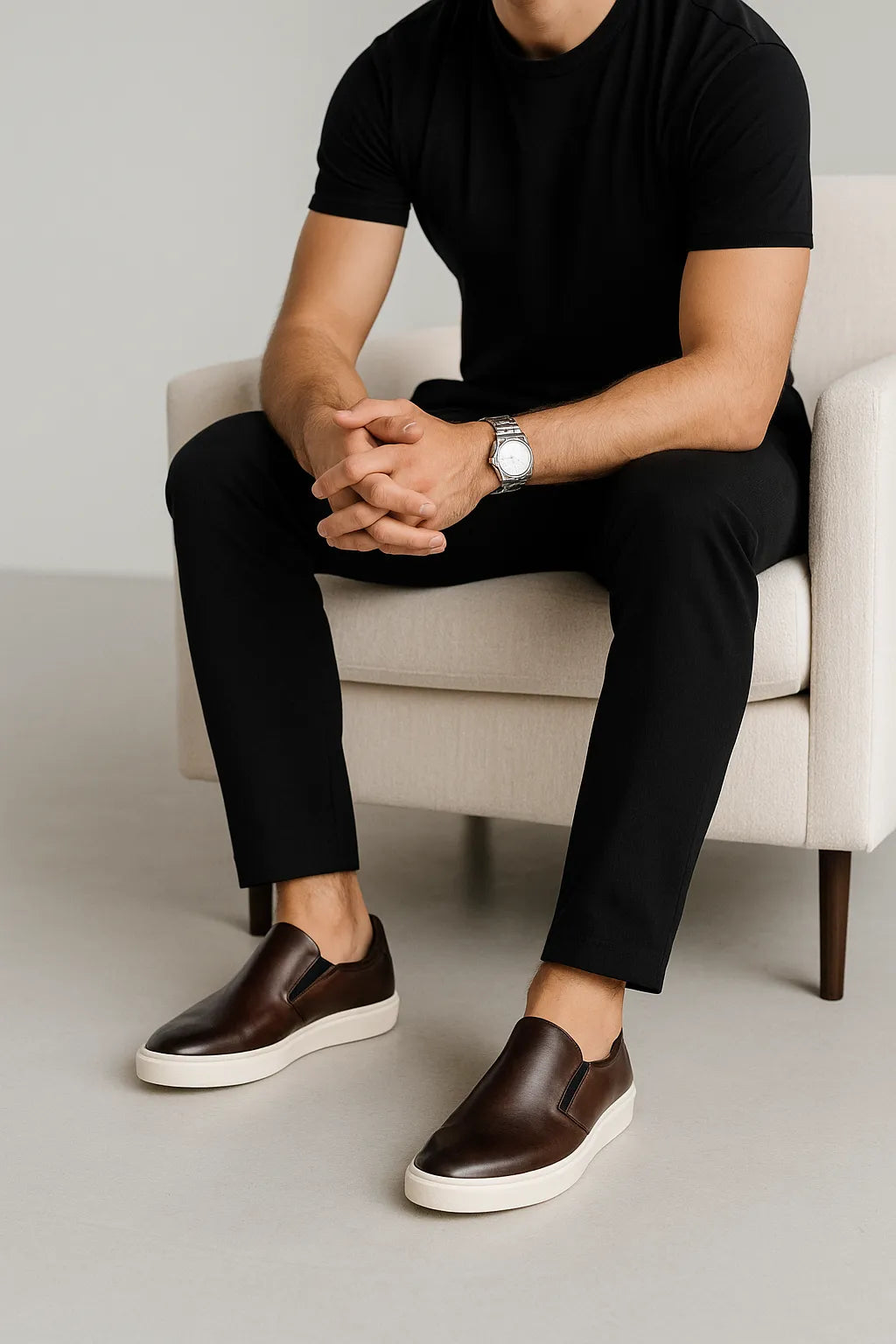 Sapato Casual Slip On Ravello em Couro