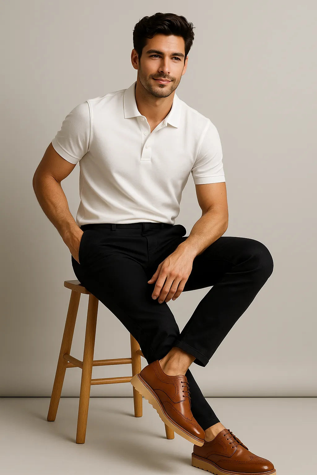 Sapato Social Brogue Tratorado Firenze em Couro Legítimo