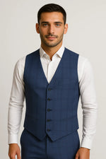 Terno Masculino Azzurro Príncipe de Gales Semi Slim