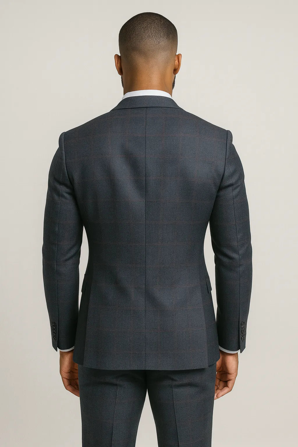 Terno Masculino Grafite Príncipe de Gales Semi Slim