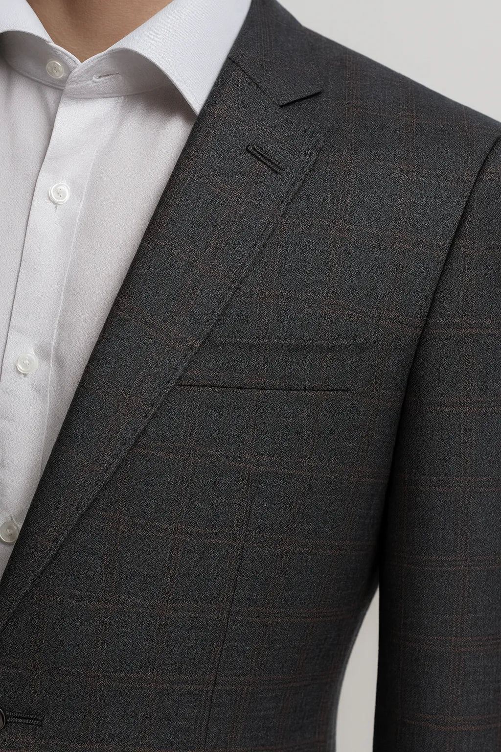 Terno Masculino Grafite Príncipe de Gales Semi Slim