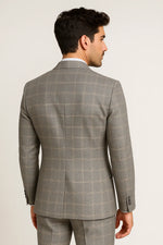 Terno Masculino Grigio Príncipe de Gales Semi Slim