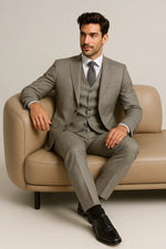 Terno Masculino Grigio Príncipe de Gales Semi Slim