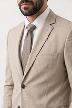 Terno Masculino Melange Semi Slim Areia