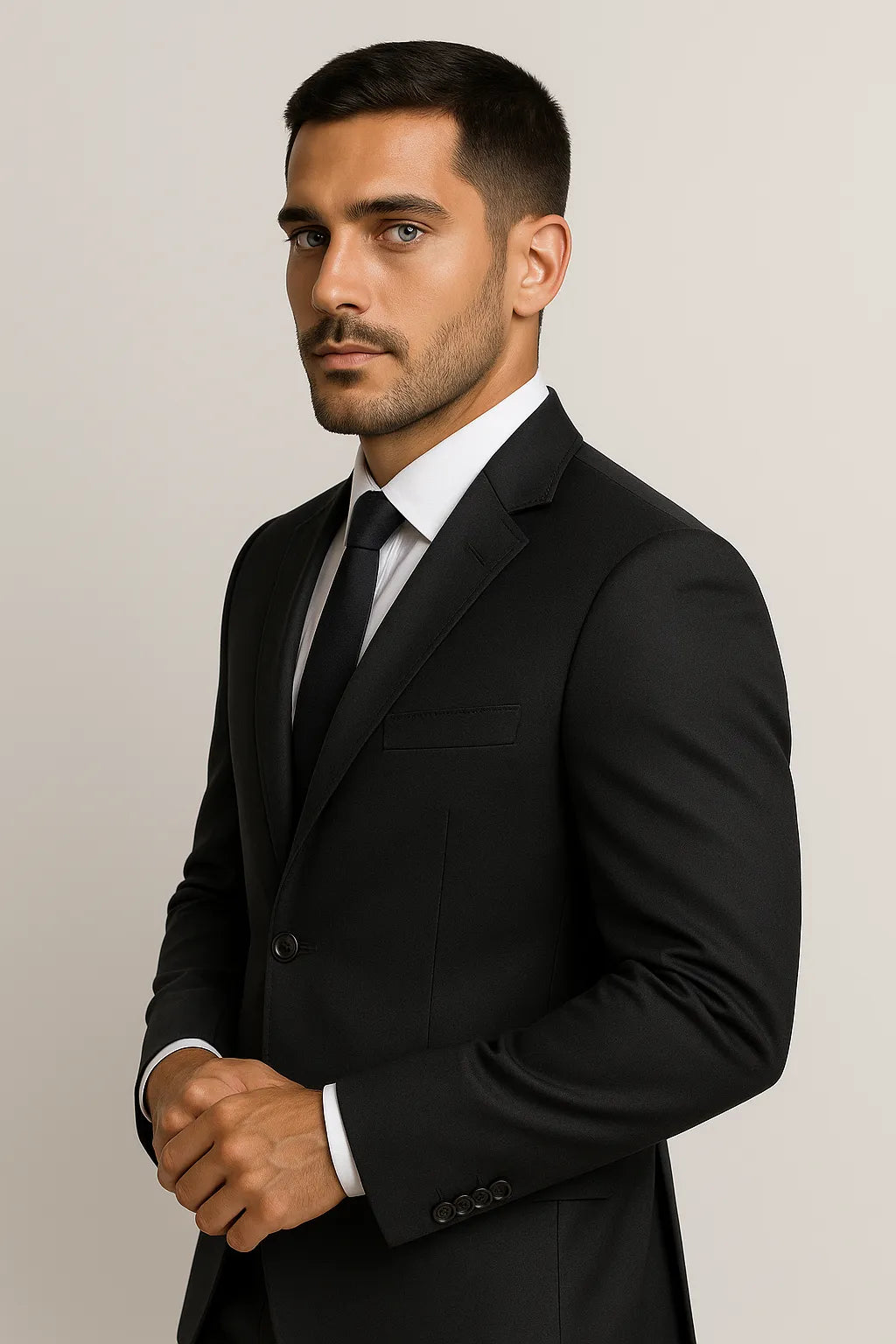 Terno Masculino Napoli Poliviscose Semi Slim - 3 Peças