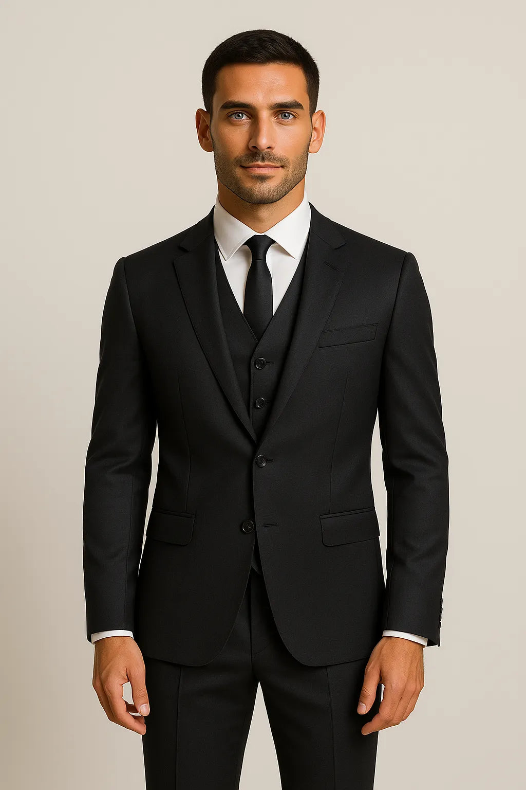 Terno Masculino Napoli Poliviscose Semi Slim - 3 Peças