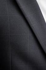 Terno Masculino Poliéster Semi Slim Preto Xadrez