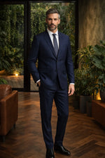 Terno Masculino Poliviscose Azul Marinho Xadrez