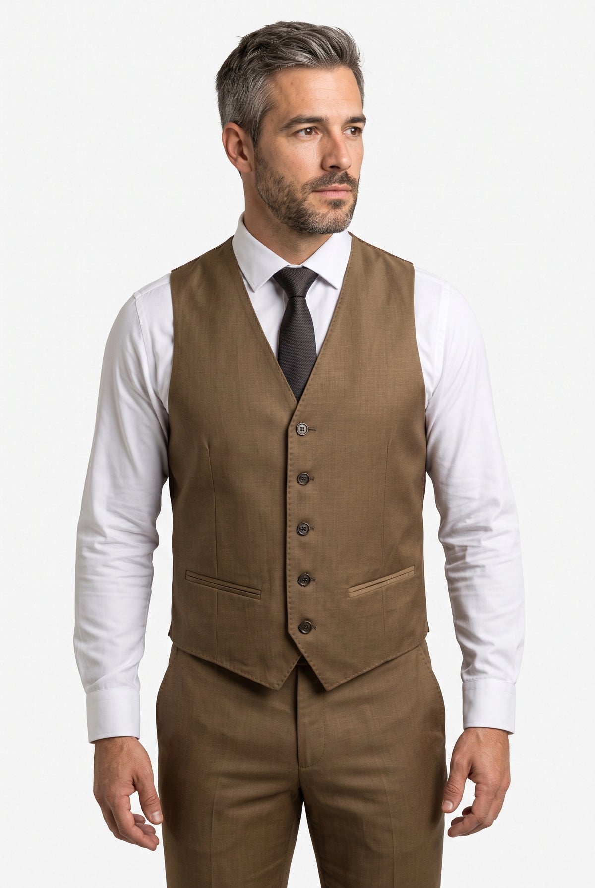 Terno Masculino Poliviscose Semi Slim Mantova Marrom