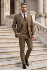 Terno Masculino Poliviscose Semi Slim Mantova Marrom