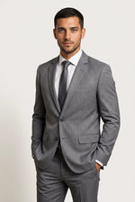 Terno Masculino Poliviscose Semi Slim Velluno Cinza