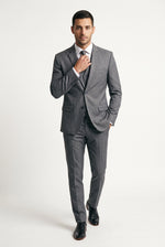 Terno Masculino Poliviscose Semi Slim Velluno Cinza