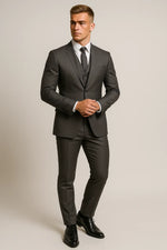 Terno Masculino em Poliéster Premium - 3 Peças Cinza Escuro