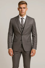 Terno Masculino em Poliéster Premium - 3 Peças Cinza Escuro