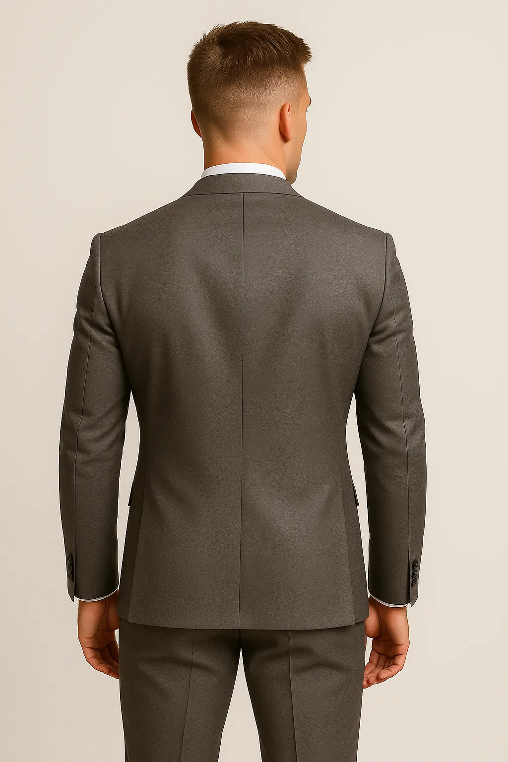 Terno Masculino em Poliéster Premium - 3 Peças Cinza Escuro