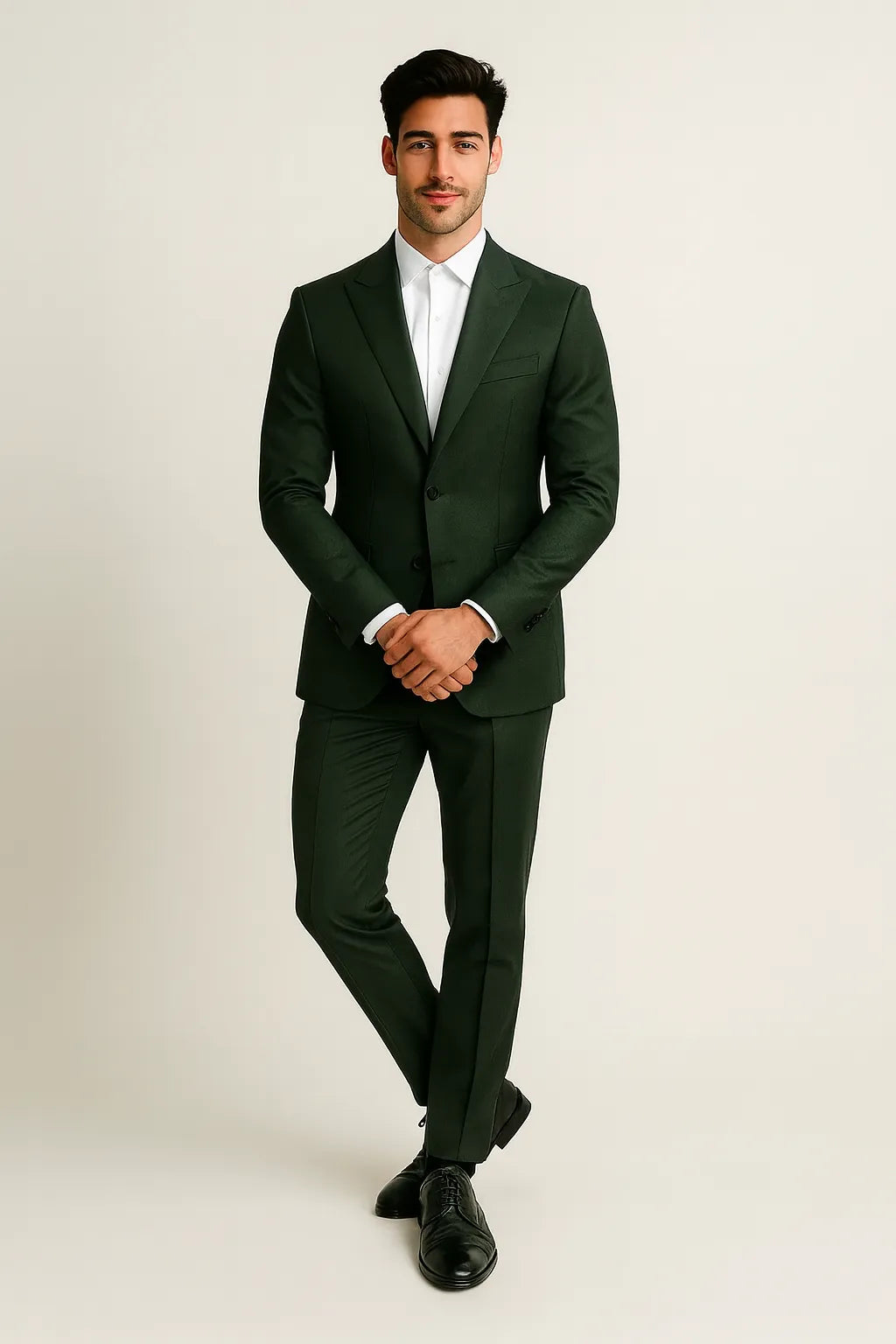 Terno Slim Masculino Verde Escuro em Poliviscose