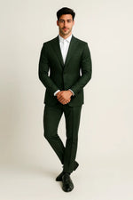 Terno Slim Masculino Verde Escuro em Poliviscose