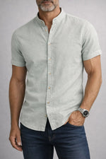 Camisa Sarja Estonada com Gola Padre MC