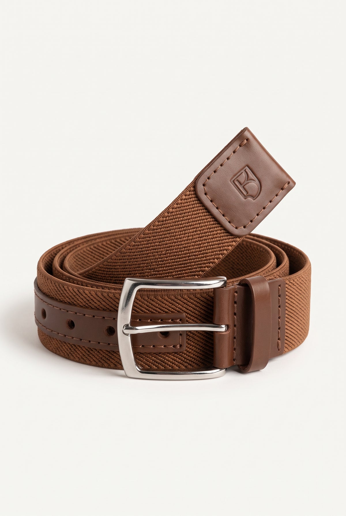 Cinto Masculino Casual em Couro Legítimo com Elástico