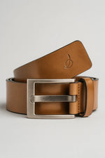 Cinto Social Masculino em Couro Legítimo com Fivela Ônix Escovada