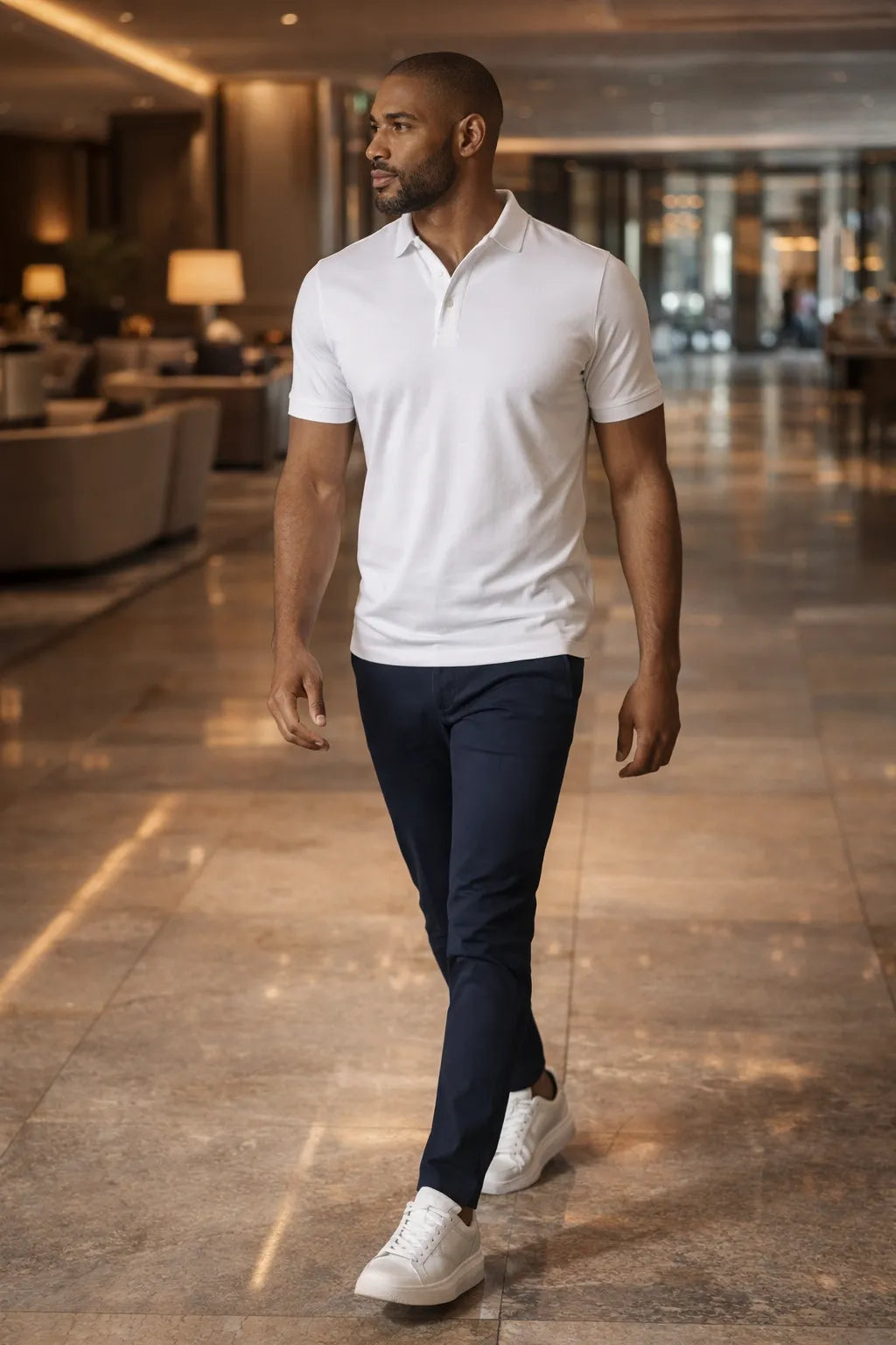 Camisa Polo em Algodão Pima com Elastano